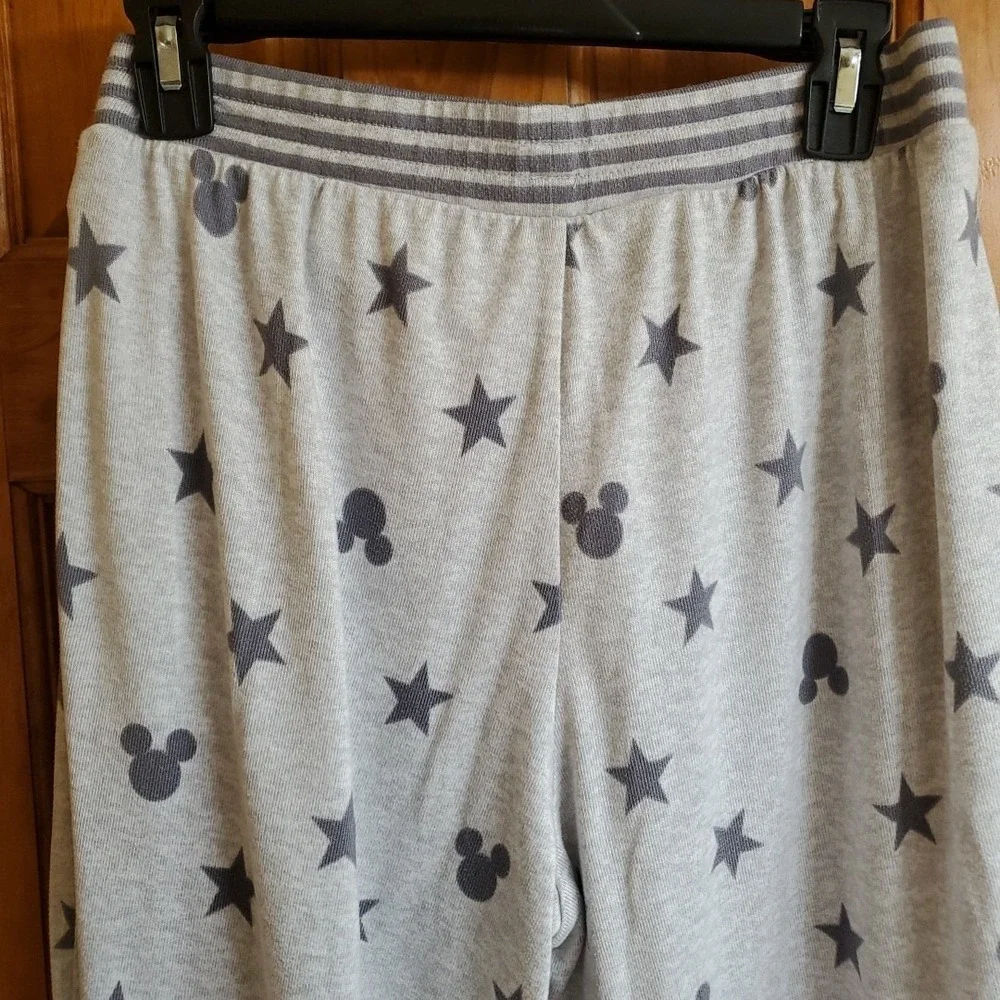 Disney Mickey Mouse Womens Grey 2PC Pajama Set Size M Sleepwear